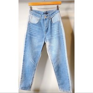 Nasty Gal two tone Mom Jeans